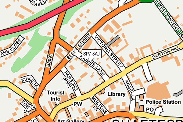 SP7 8AJ map - OS OpenMap – Local (Ordnance Survey)