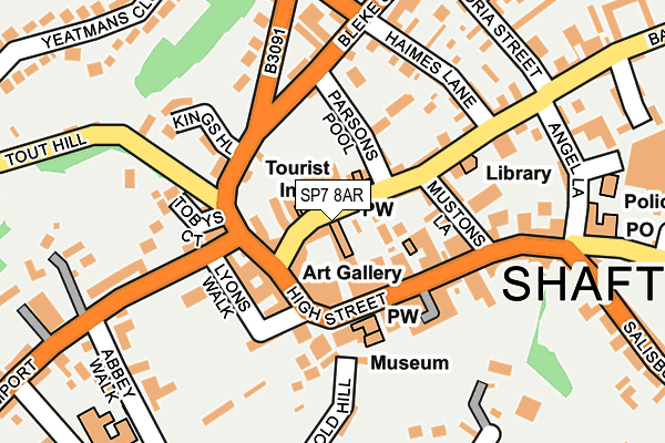 Map of PAWS & CLAWS SHAFTESBURY LTD at local scale