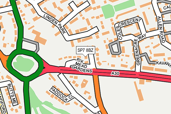 SP7 8BZ map - OS OpenMap – Local (Ordnance Survey)