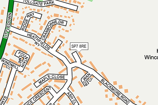 SP7 8RE map - OS OpenMap – Local (Ordnance Survey)