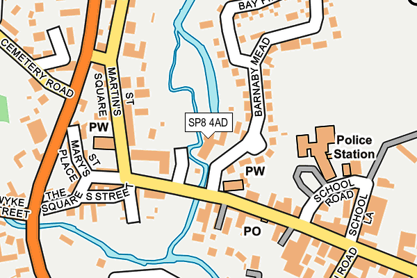 SP8 4AD map - OS OpenMap – Local (Ordnance Survey)