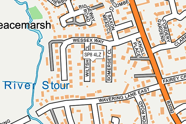 SP8 4LZ map - OS OpenMap – Local (Ordnance Survey)