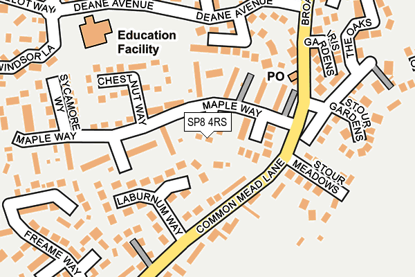 SP8 4RS map - OS OpenMap – Local (Ordnance Survey)