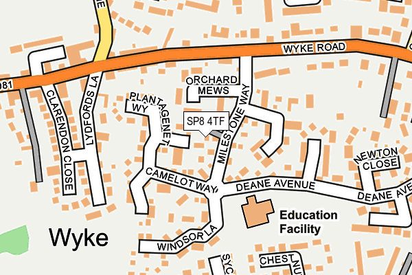 SP8 4TF map - OS OpenMap – Local (Ordnance Survey)