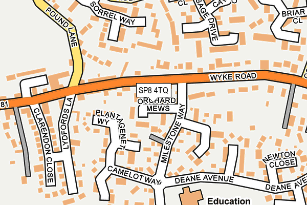 SP8 4TQ map - OS OpenMap – Local (Ordnance Survey)