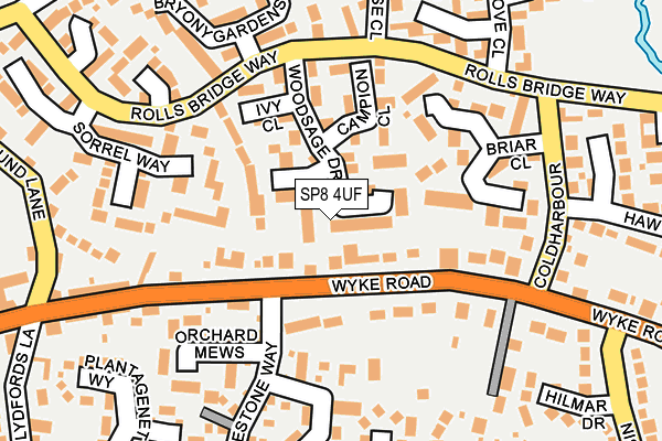 SP8 4UF map - OS OpenMap – Local (Ordnance Survey)