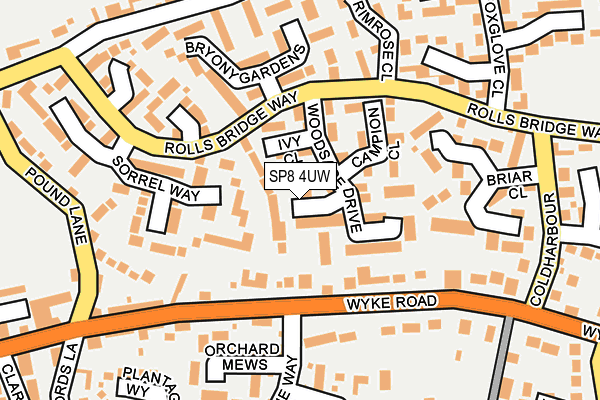 SP8 4UW map - OS OpenMap – Local (Ordnance Survey)