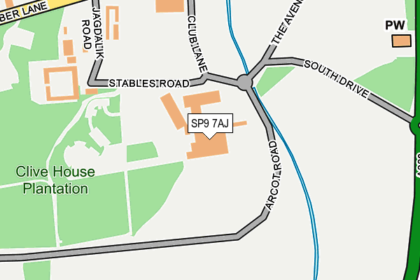 SP9 7AJ map - OS OpenMap – Local (Ordnance Survey)