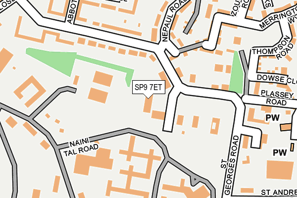 SP9 7ET map - OS OpenMap – Local (Ordnance Survey)