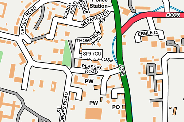 SP9 7GU map - OS OpenMap – Local (Ordnance Survey)