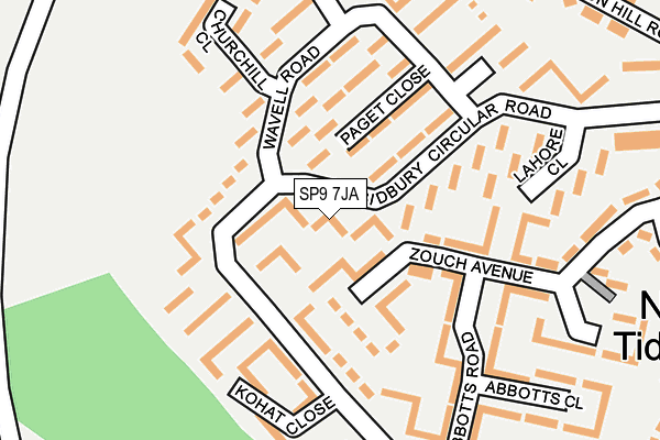 SP9 7JA map - OS OpenMap – Local (Ordnance Survey)