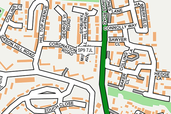 SP9 7JL map - OS OpenMap – Local (Ordnance Survey)