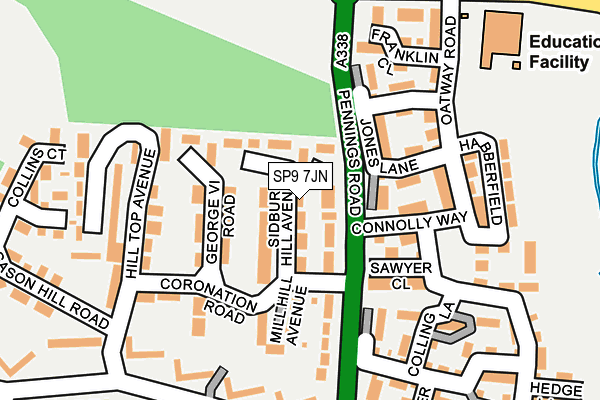 SP9 7JN map - OS OpenMap – Local (Ordnance Survey)