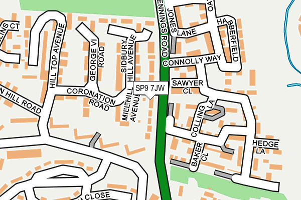 SP9 7JW map - OS OpenMap – Local (Ordnance Survey)