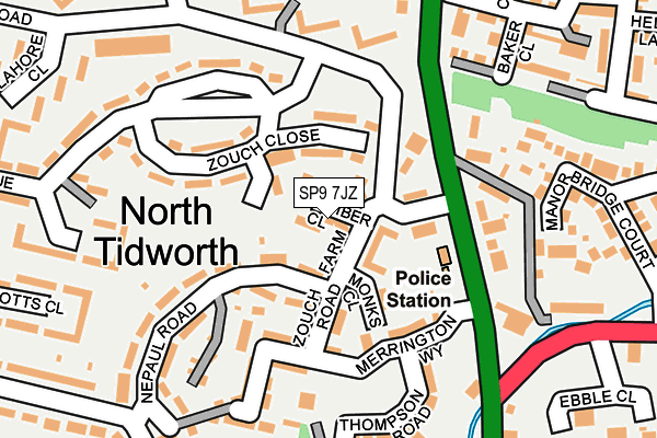 SP9 7JZ map - OS OpenMap – Local (Ordnance Survey)