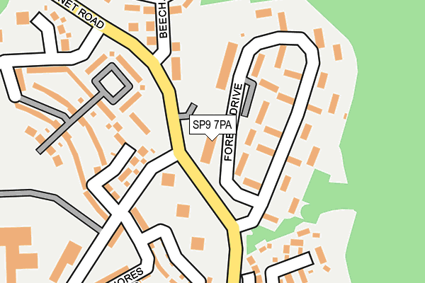 SP9 7PA map - OS OpenMap – Local (Ordnance Survey)