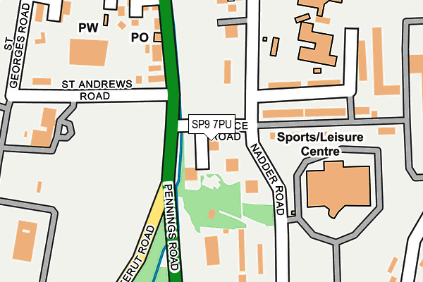 SP9 7PU map - OS OpenMap – Local (Ordnance Survey)