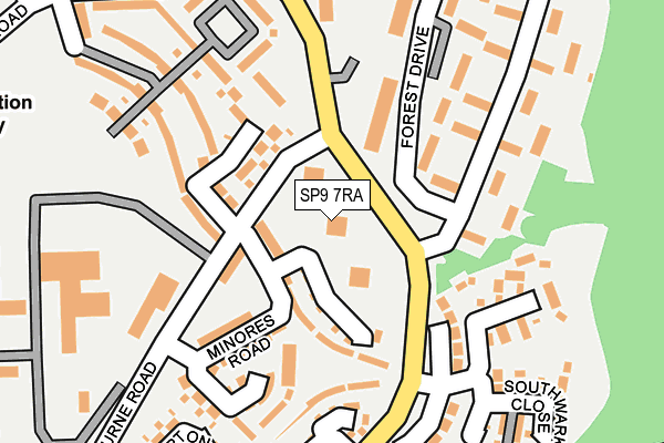 SP9 7RA map - OS OpenMap – Local (Ordnance Survey)