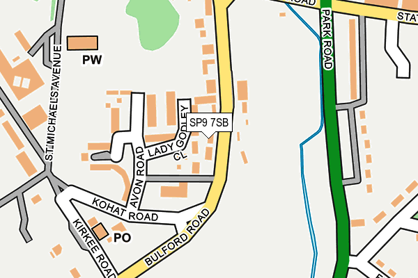 SP9 7SB map - OS OpenMap – Local (Ordnance Survey)