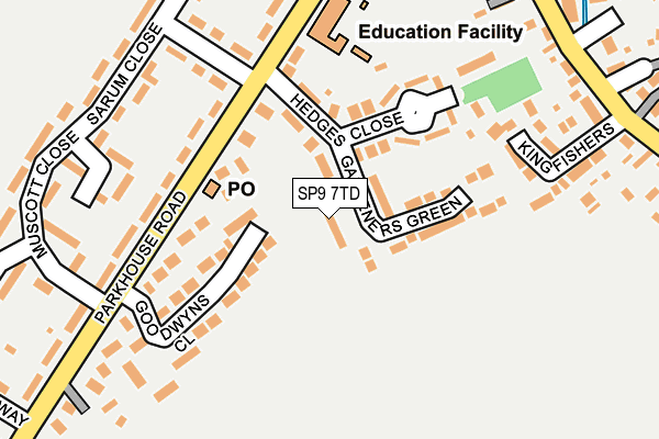 SP9 7TD map - OS OpenMap – Local (Ordnance Survey)