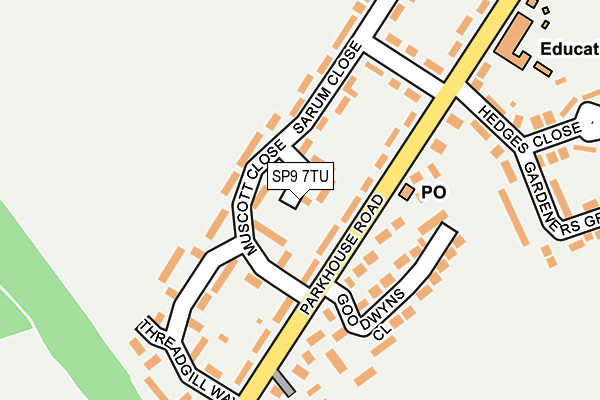 SP9 7TU map - OS OpenMap – Local (Ordnance Survey)