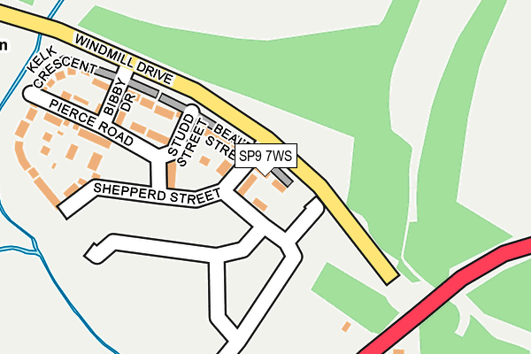 SP9 7WS map - OS OpenMap – Local (Ordnance Survey)