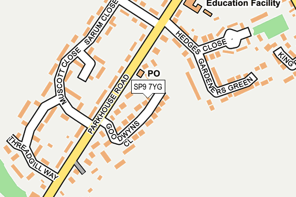 SP9 7YG map - OS OpenMap – Local (Ordnance Survey)