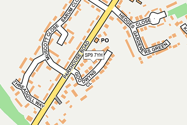 SP9 7YH map - OS OpenMap – Local (Ordnance Survey)