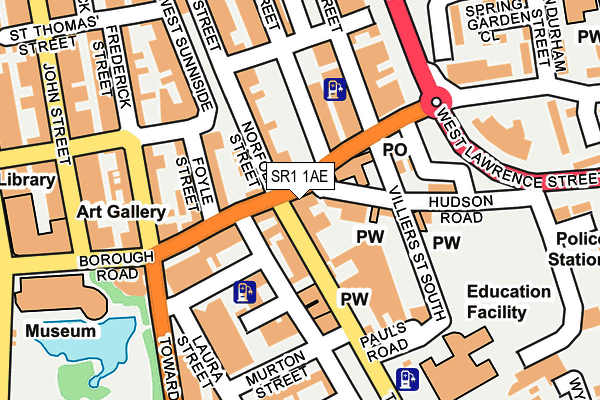 SR1 1AE map - OS OpenMap – Local (Ordnance Survey)