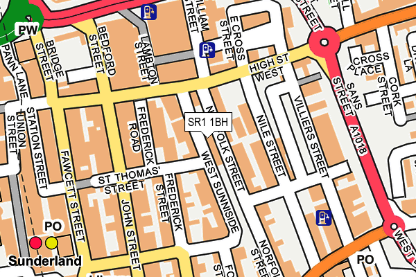 SR1 1BH map - OS OpenMap – Local (Ordnance Survey)