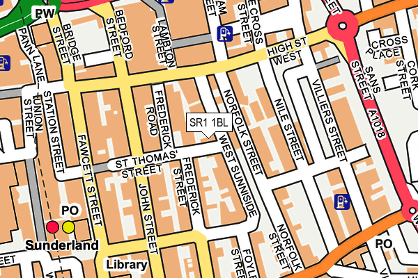 SR1 1BL map - OS OpenMap – Local (Ordnance Survey)