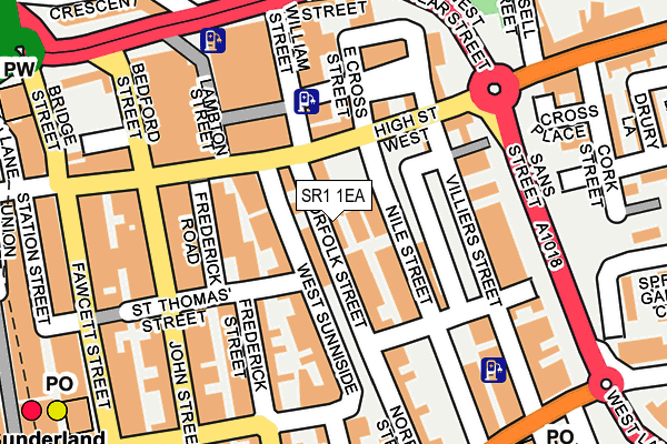 SR1 1EA map - OS OpenMap – Local (Ordnance Survey)