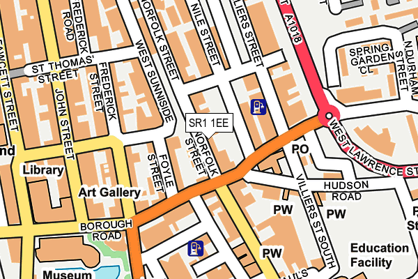 SR1 1EE map - OS OpenMap – Local (Ordnance Survey)