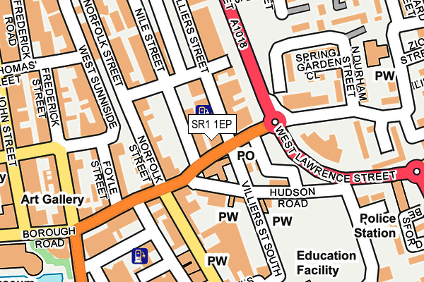 SR1 1EP map - OS OpenMap – Local (Ordnance Survey)