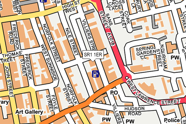 SR1 1ER map - OS OpenMap – Local (Ordnance Survey)