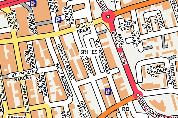 SR1 1ES map - OS OpenMap – Local (Ordnance Survey)