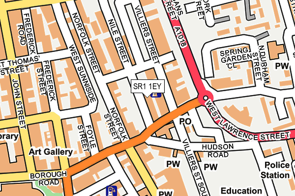 SR1 1EY map - OS OpenMap – Local (Ordnance Survey)