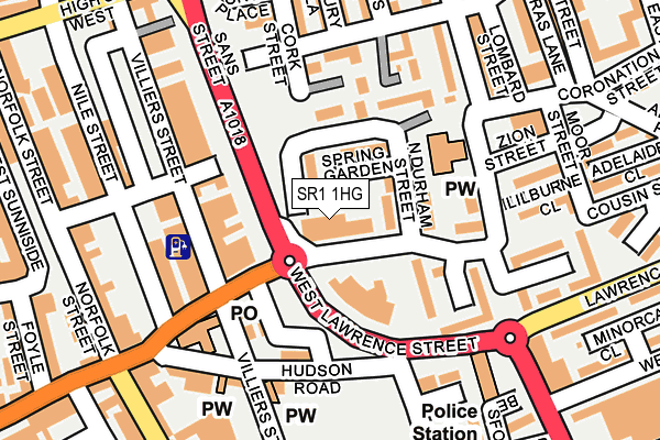 SR1 1HG map - OS OpenMap – Local (Ordnance Survey)