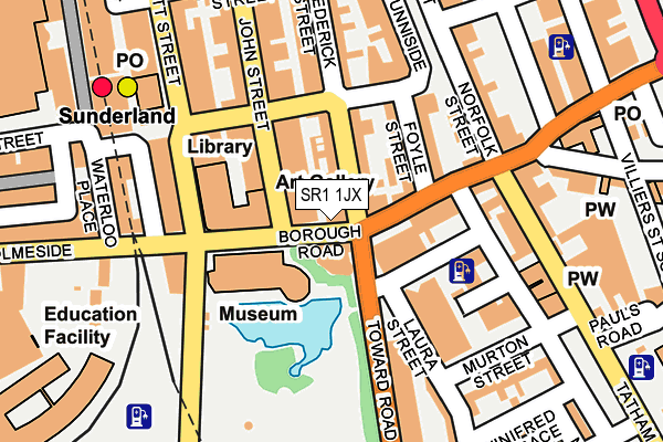 SR1 1JX map - OS OpenMap – Local (Ordnance Survey)