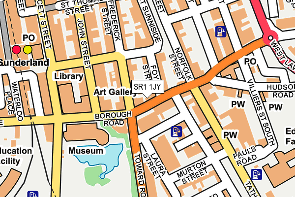 SR1 1JY map - OS OpenMap – Local (Ordnance Survey)