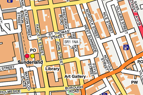 SR1 1NA map - OS OpenMap – Local (Ordnance Survey)