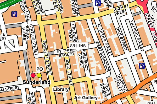 SR1 1NW map - OS OpenMap – Local (Ordnance Survey)