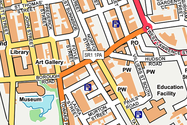 SR1 1PA map - OS OpenMap – Local (Ordnance Survey)