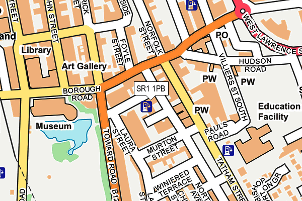 SR1 1PB map - OS OpenMap – Local (Ordnance Survey)