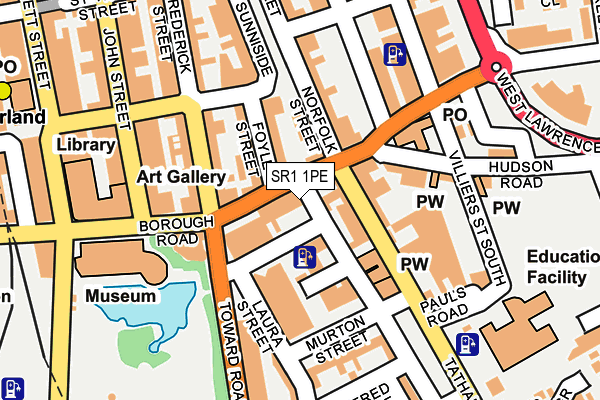 SR1 1PE map - OS OpenMap – Local (Ordnance Survey)