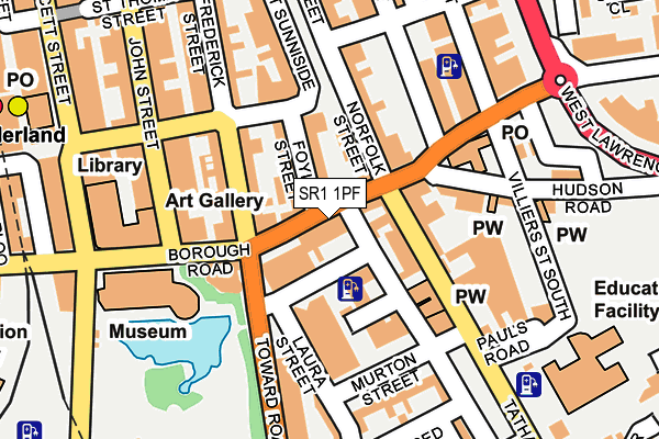 SR1 1PF map - OS OpenMap – Local (Ordnance Survey)