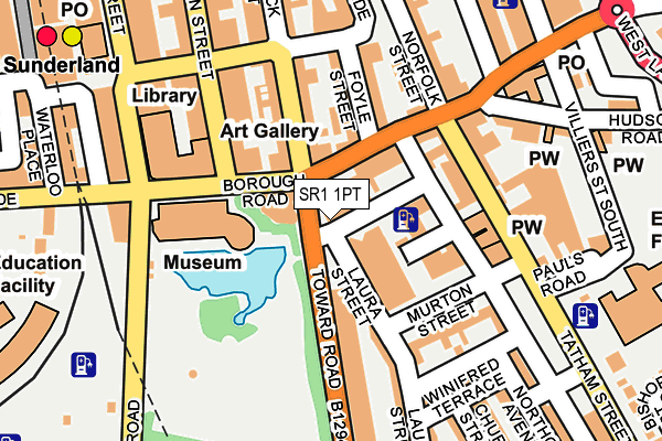 SR1 1PT map - OS OpenMap – Local (Ordnance Survey)