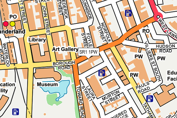 SR1 1PW map - OS OpenMap – Local (Ordnance Survey)