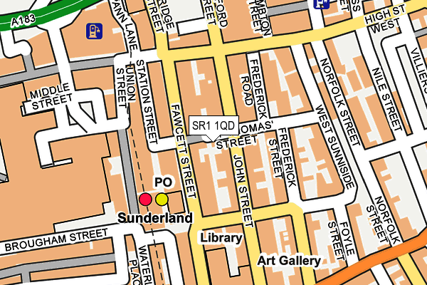 SR1 1QD map - OS OpenMap – Local (Ordnance Survey)