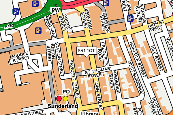 SR1 1QT map - OS OpenMap – Local (Ordnance Survey)